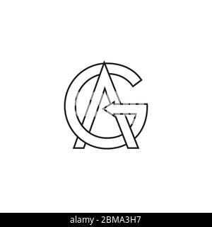 G A / A G letter lines logo design vector Stock Vector