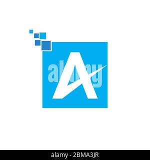 initial letter R logo pixelated digital design concept Stock Vector ...