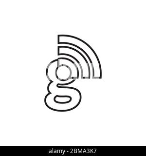 G signal letter logo design concept Stock Vector
