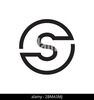 S initial circle letter logo design vector Stock Vector