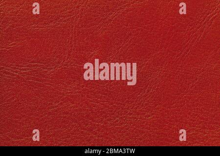 Dark red leather texture background, closeup. Brick cracked backdrop from wrinkle skin, structure of textile. Stock Photo