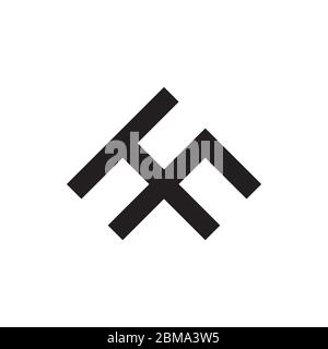 H F letter logo design vector Stock Vector