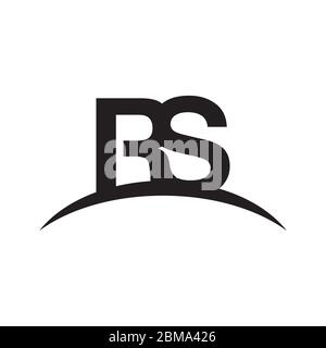 R S on swoosh logo design vector Stock Vector