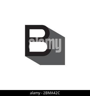 B shadow letter logo design vector Stock Vector