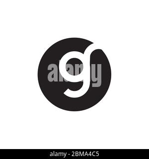 lowercase G negative space on circle design vector Stock Vector