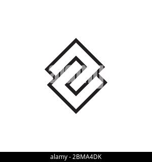 C C square lines logo design vector Stock Vector