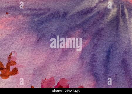 Abstract art background light purple and dark violet colors. Watercolor painting on canvas with soft lilac gradient. Fragment of artwork on paper with Stock Photo