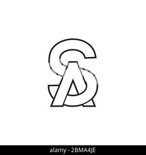S A / A S letter lines logo design vector Stock Vector