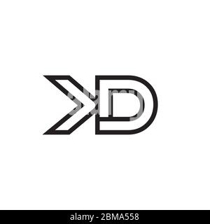 K D letter lines logo design vector Stock Vector