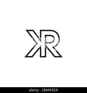 K R letter lines logo design vector Stock Vector