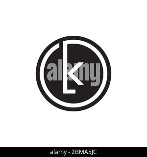 L K / K L letter circle logo design vector Stock Vector