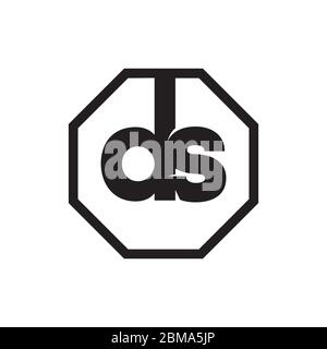 D S lowercase logo letter on hexagon lines design concept Stock Vector