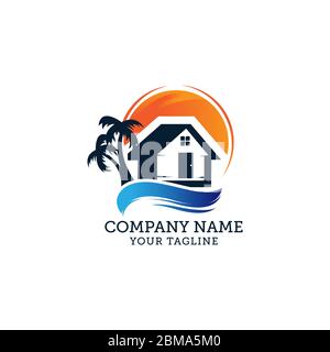 orange and blue Travel and hotel logo template. vector eps.10 Stock Vector