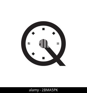 Q clock letter logo design concept Stock Vector
