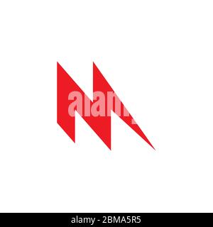 M lightning letter logo design concept Stock Vector