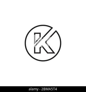 circle K initial letter lines logo design vector Stock Vector