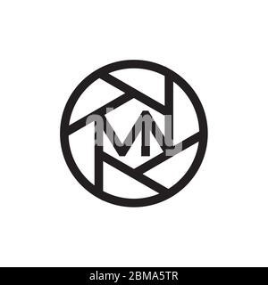 M N lens geometric letter logo design concept Stock Vector