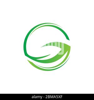 swoosh leaf G letter design vector Stock Vector