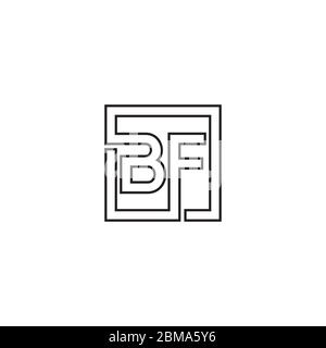 B F square lines logo design vector Stock Vector
