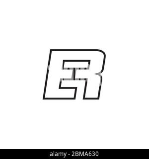 E R letter lines logo design vector Stock Vector