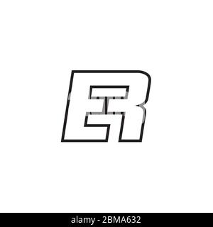 E R letter lines logo design vector Stock Vector