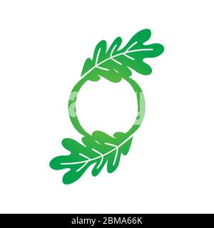 O oak leaf letter logo design concept Stock Vector