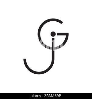 G J / J G letter logo design vector Stock Vector