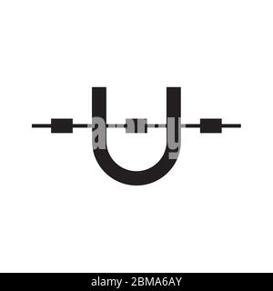 braces tooth letter U logo design concept Stock Vector