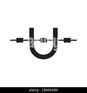 braces tooth letter U logo design concept Stock Vector
