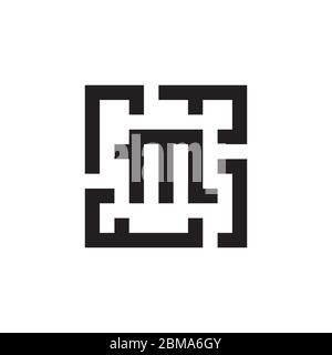 M puzzle letter logo design vector Stock Vector