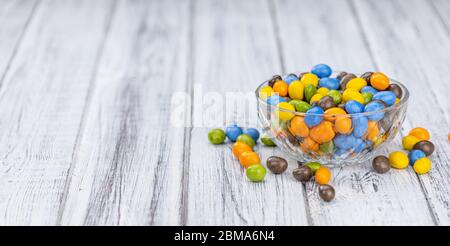 Chocolate coated peanuts as detailed close up shot (selective focus) Stock Photo