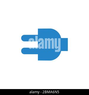 E electric plug letter logo design concept Stock Vector