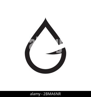 water drop G letter  lines logo design concept Stock Vector