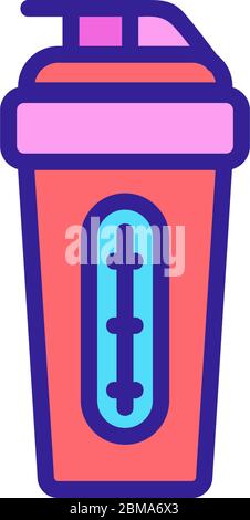 shaker with hinged lid and temperature indicator icon vector outline illustration Stock Vector