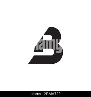 B cut initial logo design concept Stock Vector