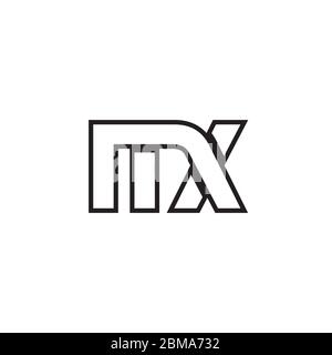 M X lines letter logo design vector Stock Vector