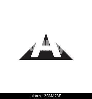 A letter logo negative space triangle design concept Stock Vector