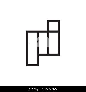 P I letter lines logo design vector Stock Vector