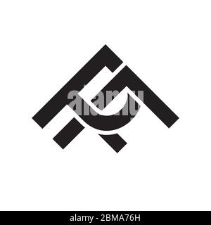 P F letter logo design vector Stock Vector