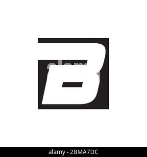 letter B negative space design vector Stock Vector