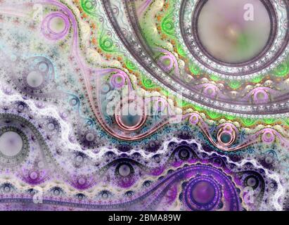 Fractal Julian Steampunk Jewelry Background - Fractal Art. Beautiful fractal illustration. Perfection in geometry. Stock Photo