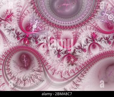 Fractal Julian Steampunk Jewelry Background - Fractal Art. Beautiful fractal illustration. Perfection in geometry. Stock Photo