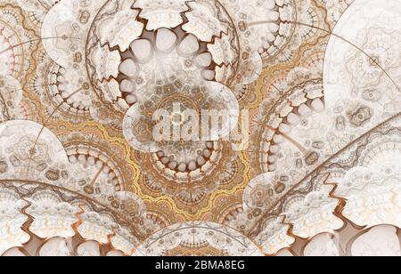 Fractal Julian Steampunk Jewelry Background - Fractal Art. Beautiful fractal illustration. Perfection in geometry. Stock Photo