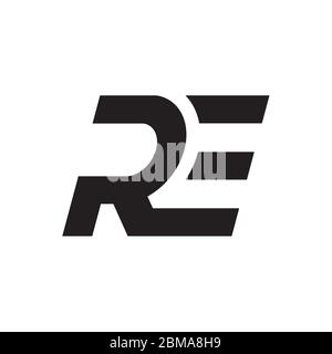 R E fast spped letter logo design concept Stock Vector