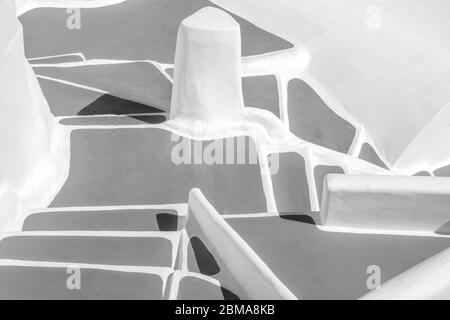 Abstract background with many steps of the staircases characteristic of the Santorini in Greece Stock Photo