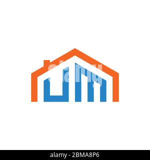 U M home logo design concept Stock Vector