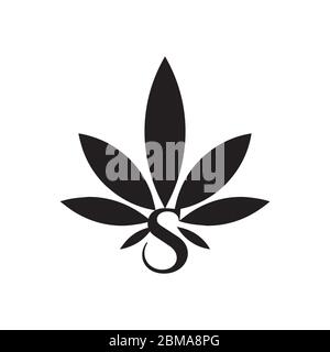 S leaf marijuana letter logo design vector Stock Vector