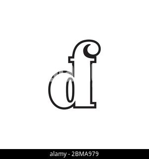 D F / F D lowercase letter lines logo design vector Stock Vector