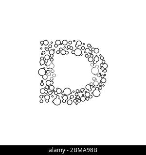 D dots letter logo design vector Stock Vector