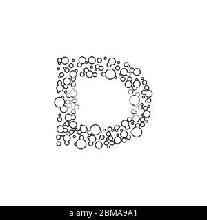 D dots letter logo design vector Stock Vector